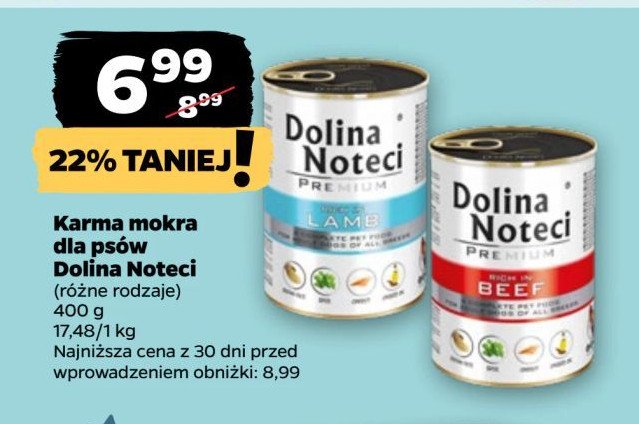 Karma dla psa bogata w jagnięcinę Dolina noteci promocja