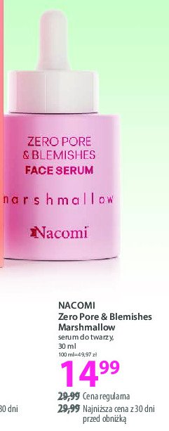 Serum do twarzy marshmallow Nacomi zero pore & blemishes promocja