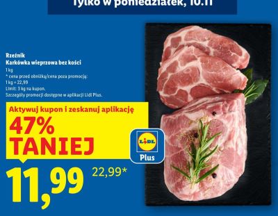 Karkówka wieprzowa bez kości Rzeźnik promocja w Lidl