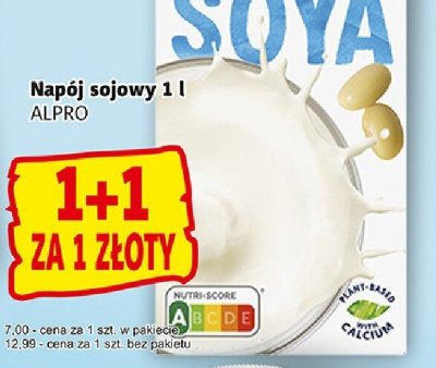Napój sojowy Napój sojowy 1l Alpro promocja w Prim Market