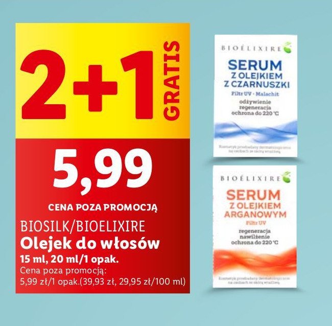 Serum z olejkiem arganowym Bioelixire promocja w Lidl