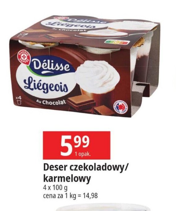 Deser śmietankowo-czekoladowy Wiodąca marka delisse promocja