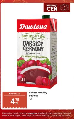 Barszcz czerwony 1,1 l promocja w Dino