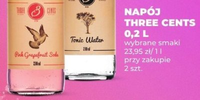 Napój Three Cents 0,2 L wybrane smaki promocja w Duży Ben