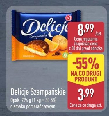 Ciastka Szampańskie o smaku pomarańczowym promocja w Aldi