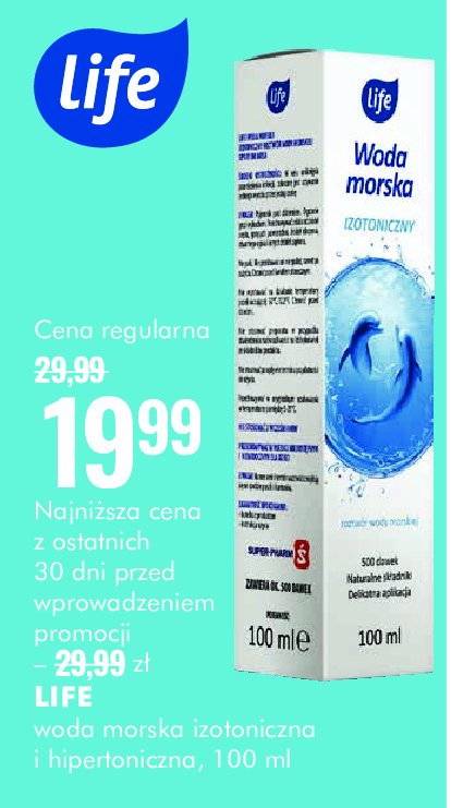 Woda morska - izotoniczny Life (super-pharm) promocja