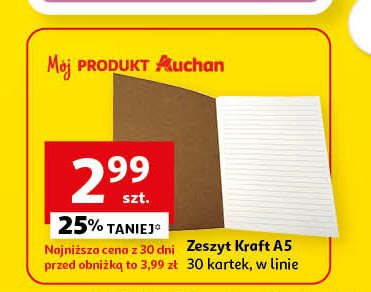 Zeszyt a5 30 k linie kraft promocja