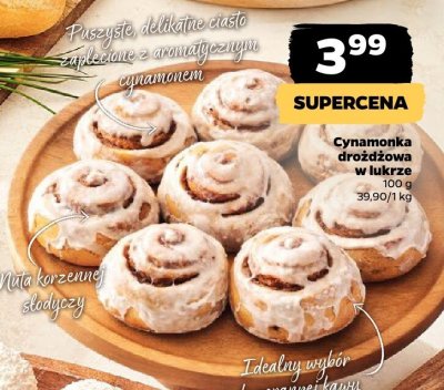 Cynamonka drożdżowa w lukrze promocja w Netto