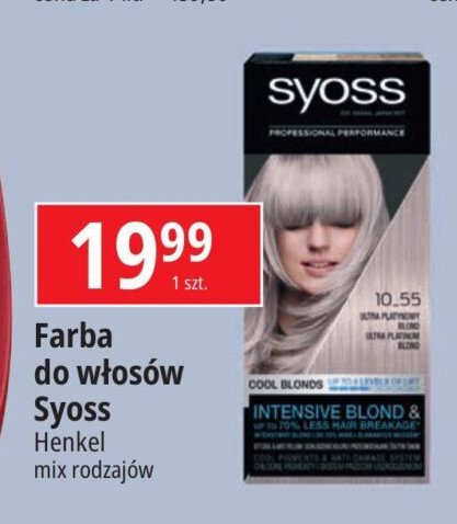 Farba do włosów 10.55 platinum blond Syoss blond cool blonds promocja