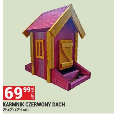 Karmnik czerwony dach 26x22x29 cm promocja w Merkury Market
