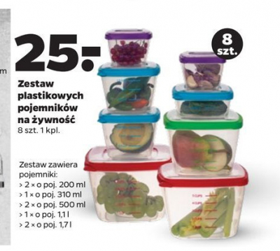 Komplet pojemników plastikowych do żywnośći promocja