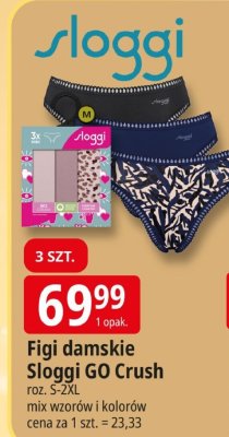 Figi damskie Sloggi GO Crush roz. S-2XL mix wzorów i kolorów 3 SZT. promocja w Leclerc