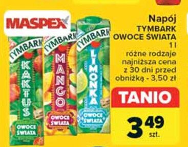 Napój limonka Tymbark owoce świata promocja