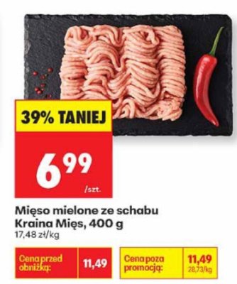 Mięso mielone ze schabu Kraina Mięs, 400 g promocja w Biedronka