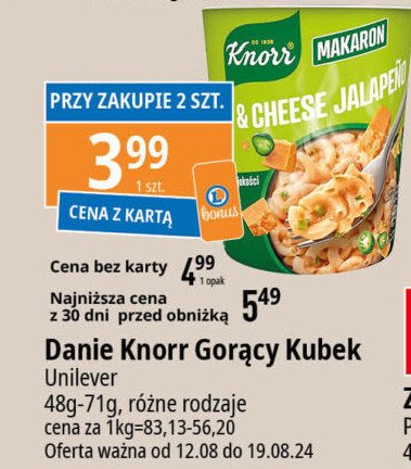 Danie makaron mac&cheese jalapeno Knorr danie promocja
