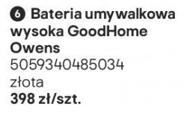 Bateria umywalkowa wysoka GoodHome Owens promocja w Castorama