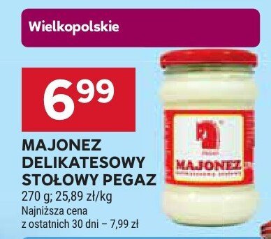 Majonez Delikatesowy Stołowy Pegaz promocja w Stokrotka