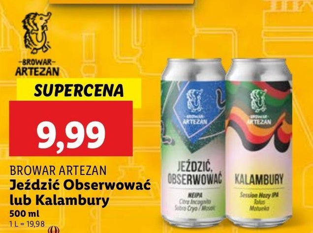 Piwo Browar artezan jeźdźić, obserwować promocja w Lidl