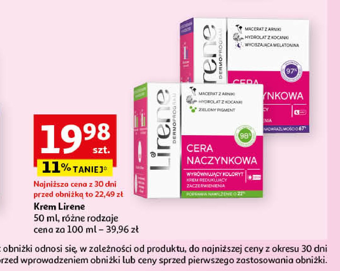 Krem redukujący zaczerwienienia wyrównujący koloryt Lirene cera naczynkowa promocja