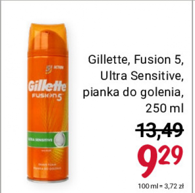 Pianka do golenia ultra sensitive Gillette fusion 5 promocja