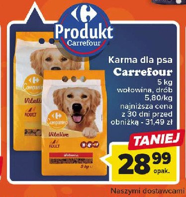 Karma dla psa wołowina CARREFOUR COMPANINO promocja
