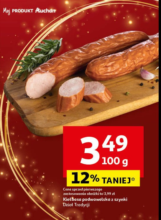 Kiełbasa podwawelska z szynki Auchan promocja w Auchan