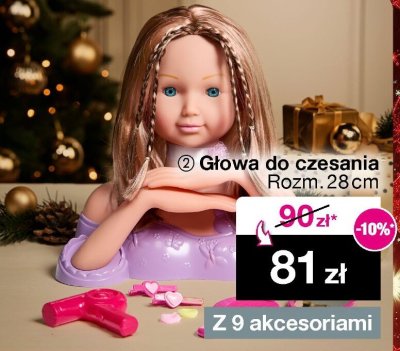 Głowa do czesania Rozm. 28cm z 9 akcesoriami promocja w Woolworth
