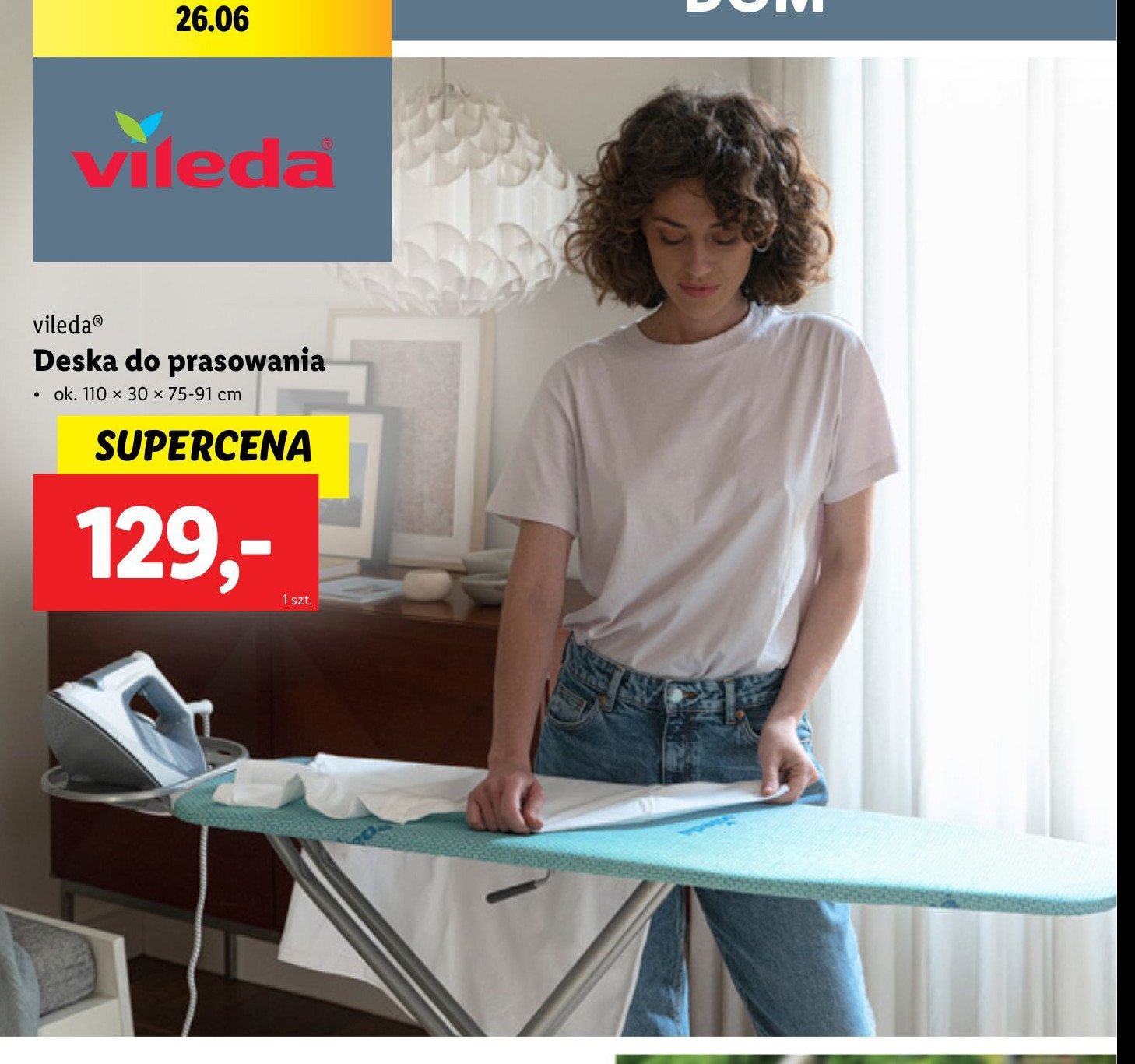 Deska do prasowania wym. 110 x 30 cm Vileda promocja w Lidl