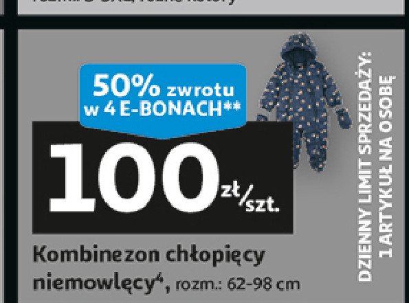 Kombinezon niemowlęcy promocja w Auchan