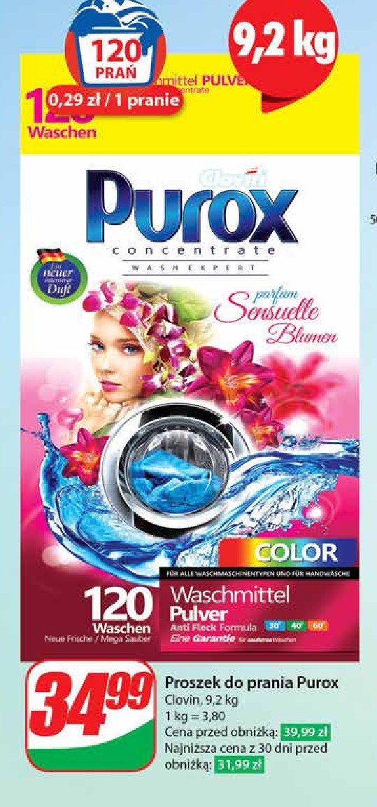 Proszek do prania color PUROX SENSUELLE BLUMEN promocja