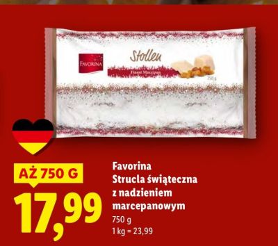 Strucla świąteczna z nadzieniem marcepanowym  promocja w Lidl