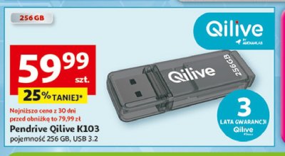 Pendrive k103 256 gb Qilive promocja