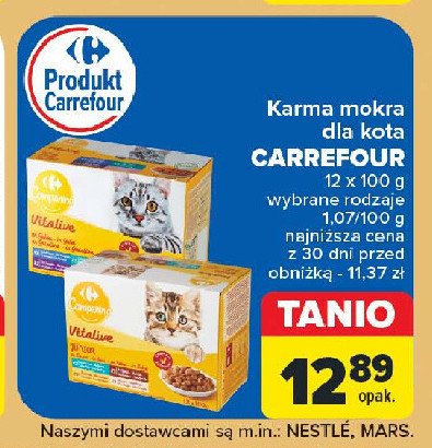 Karma dla psa wołowina + kurczak Carrefour promocja