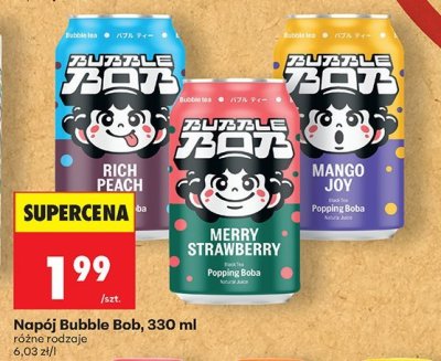 Napój Bubble Bob, różne rodzaje promocja w Biedronka