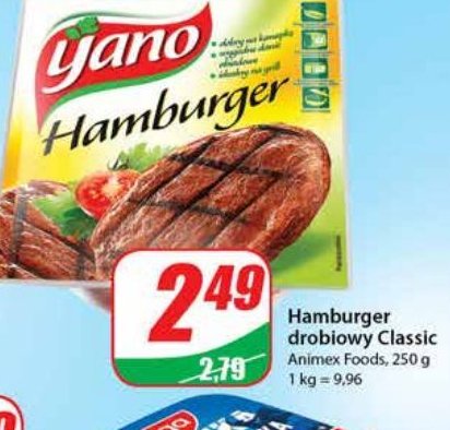 Hamburger classic Yano promocje