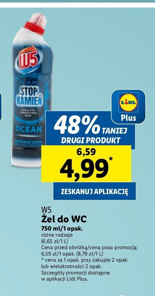 Żel do wc stop kamień ocean W5 promocja