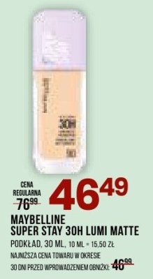 Podkład MAYBELLINE SUPER STAY 30H LUMI MATTE promocja w Drogerie Natura