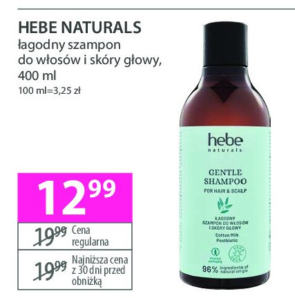 Szampon łagodny HEBE NATURALS promocja