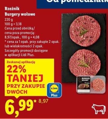 Burgery wołowe  promocja w Lidl