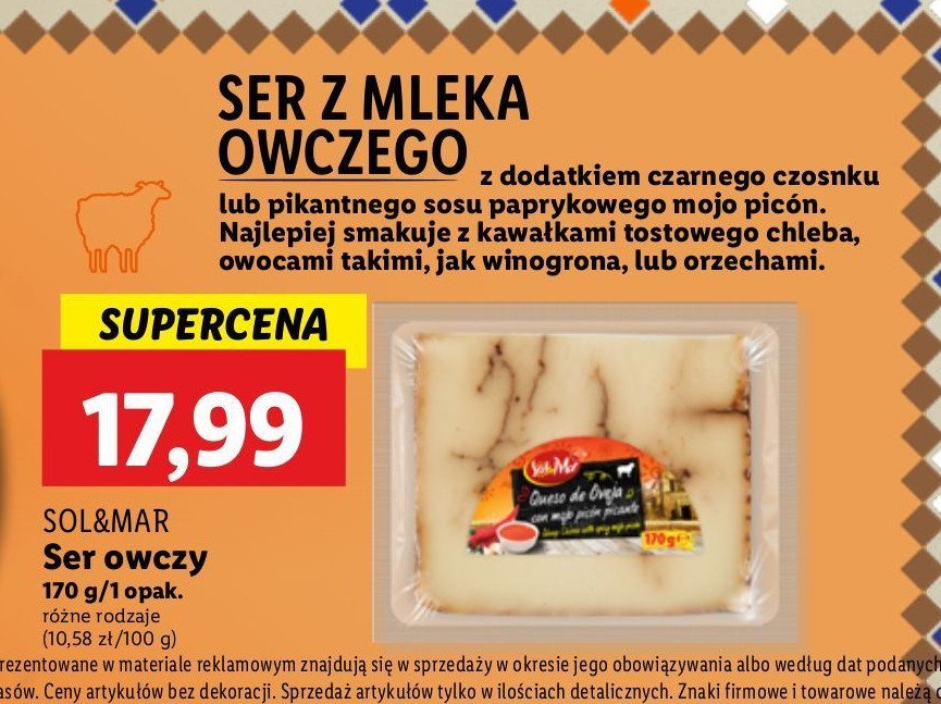 Ser owczy z czarnym czosnkiem Sol&mar promocja