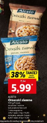Orzeszki ziemne smażone i solone Alesto promocja