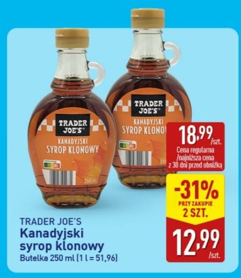 Kanadyjski syrop klonowy TRADER JOE'S promocja w Aldi