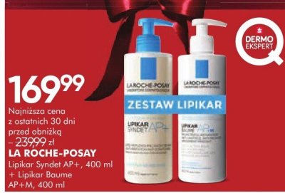 LA ROCHE-POSAY ZESTAW LIPIKAR Lipikar Syndel AP+ 400 ml + Lipikar Baume AP+M 400 ml promocja w Super-Pharm
