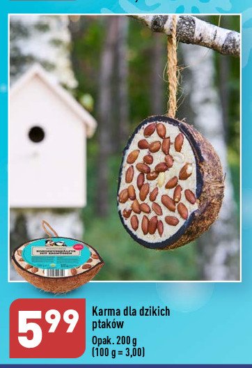 Karma dla dzikich ptaków w kokosie promocja w Aldi