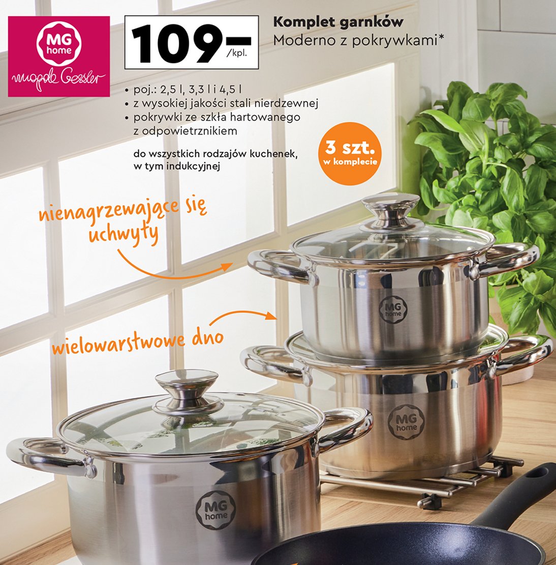 Komplet garnków moderno Mg home promocja