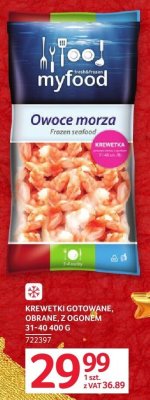 Krewetki gotowane obrane z ogonem 31-40 400g promocja w Selgros