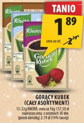 Gorący kubek Knorr (cały asortyment) promocja w Arhelan