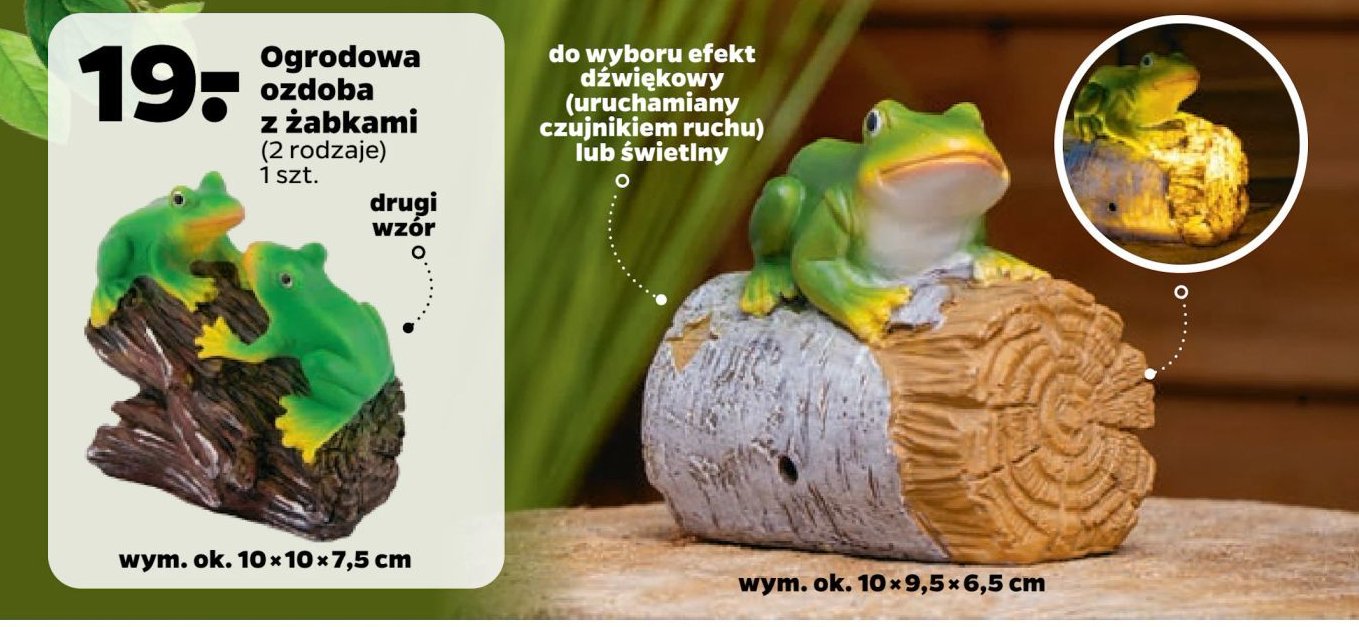 Ozdoba ogrodowa żaba 10 x 9.5 x 6.5 cm promocja