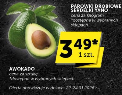 Parówki drobiowe Serdelki Yano promocja w Groszek