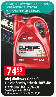 Olej silnikowy Orlen Oil Classic Semisynthetic 10W-40 promocja w Leclerc